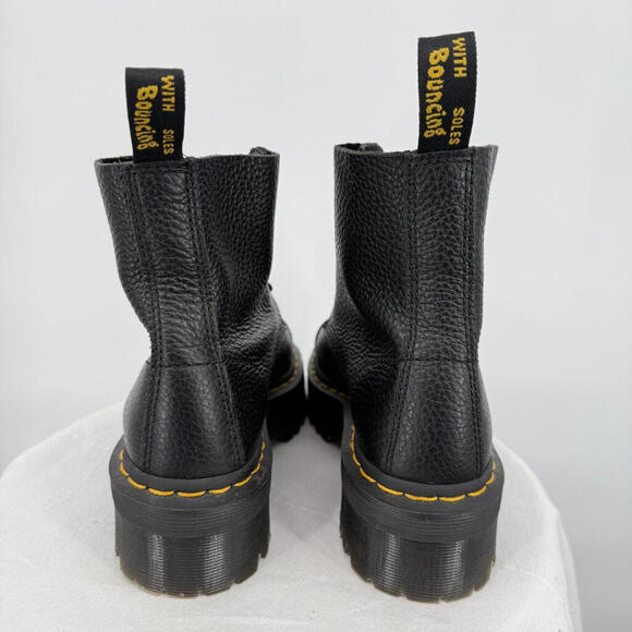 Women's Doc Marten Sinclair Milled Nappa Leather Platform Boots Black Shoes 6 - Picture 4 of 7